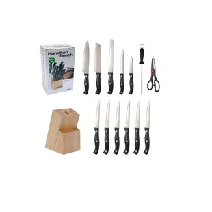 McCook MC35 11-Piece Kitchen Cutlery Knife Block Set with Built-in  Sharpener Stainless Steel