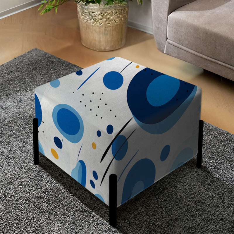 Minimaliste bleu cobalt avec cercles géométriques - repose-pieds carré géométrique