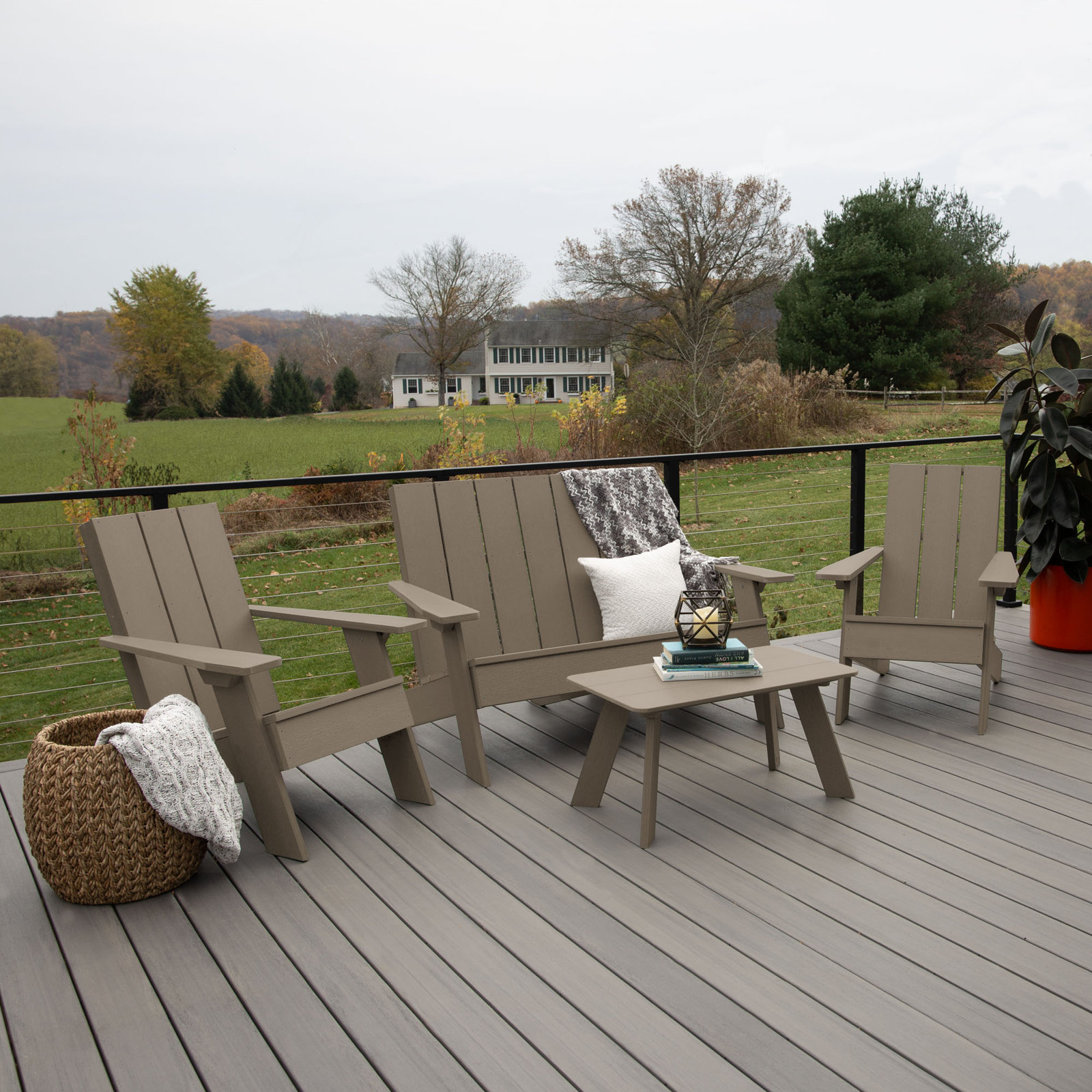 Byrnes 4 - Person Patio Conversation Set, Woodland Brown