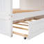 Lit superposé double au dessus d'un lit double avec lit gigogne simple, lit superposé en bois de pin avec garde-corps