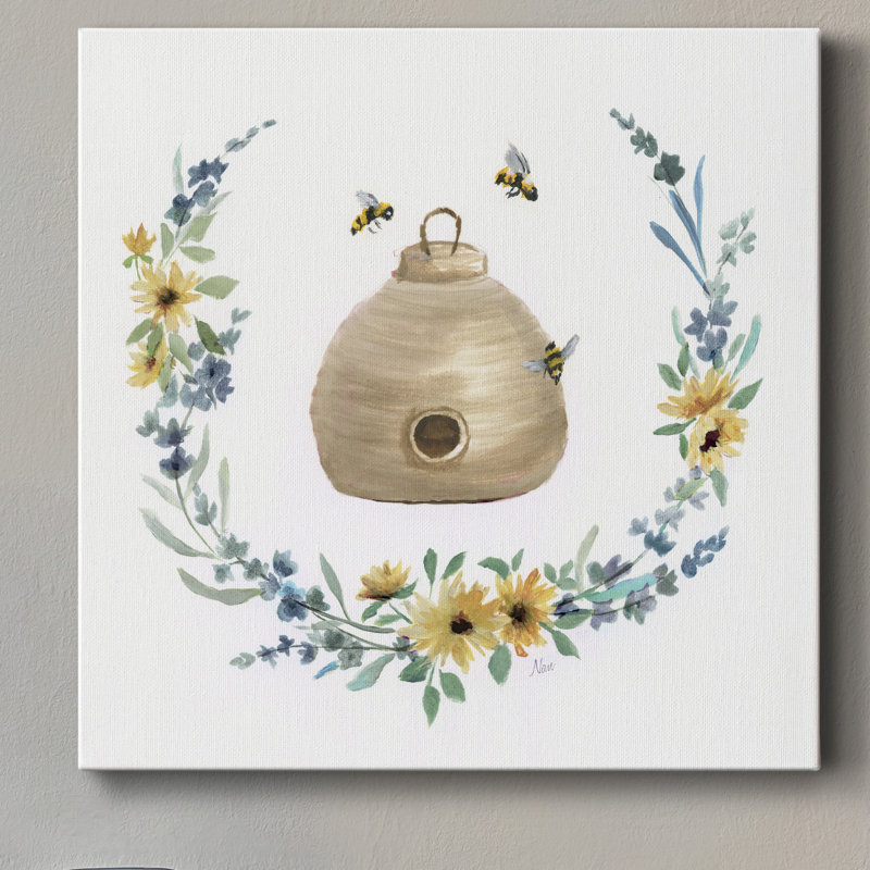Bumble Bee Hive - impression sur toile tendue, H 16 po x l 16 po x P 1 po