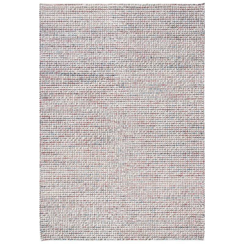 Handmade Ivory and Gray Wool Rectangular Area Rug