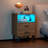 25.6''H Nightstand With Hidden Drawer, Bedside Table With Charging Station & Sensor Lights-1987951059