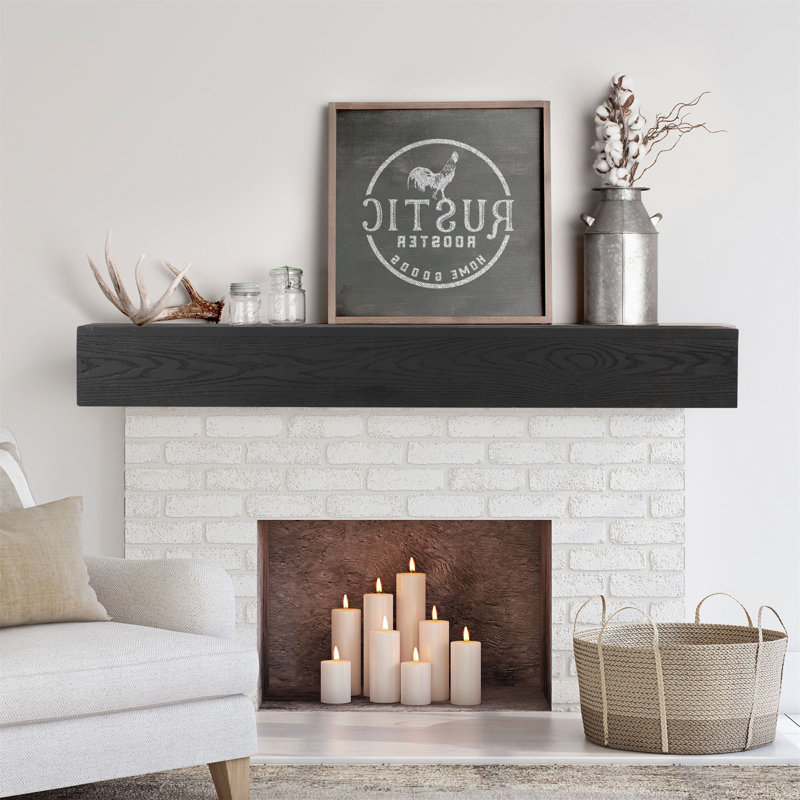 60 Inch Embossed Western Cedar Fireplace Mantel – Wall-mounted & Floating Shelf For Modern Home Decor | Fsc Certified, 60"