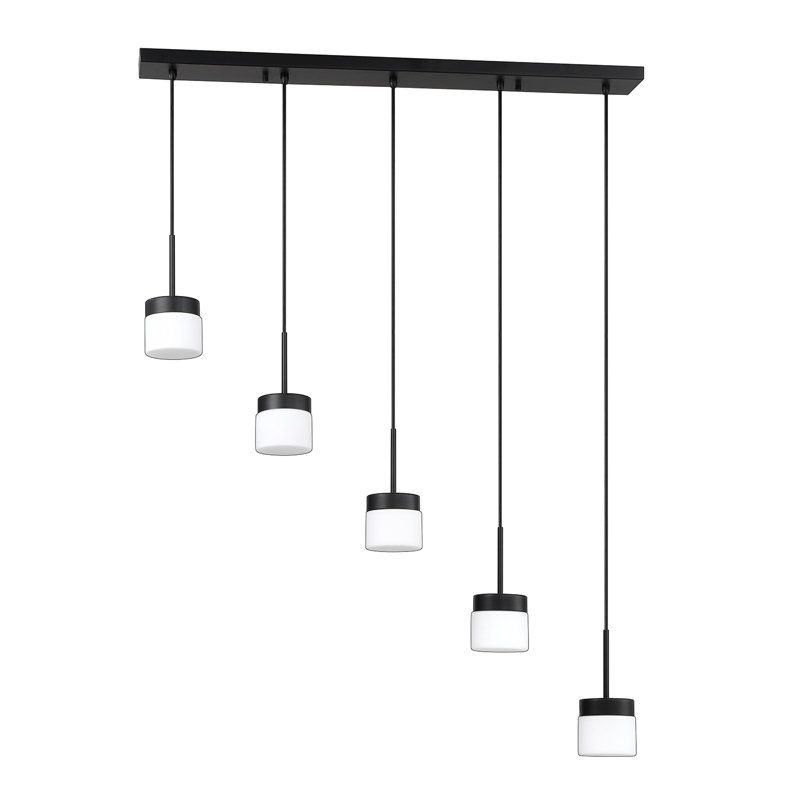 Barre d'éclairage noire 5 lumières Ikee