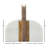 White Marble Geometric Arch Decorative Bookends with Wood Accent, Set of 2
