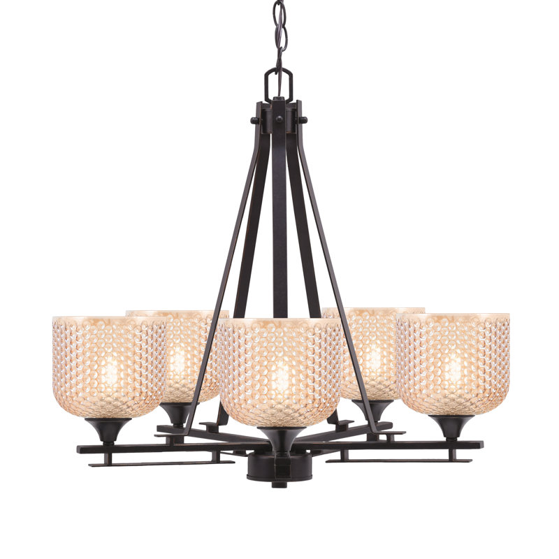 Lustre droit 5 lumières Robert, 23" H x 23.25" W x 23.25" D