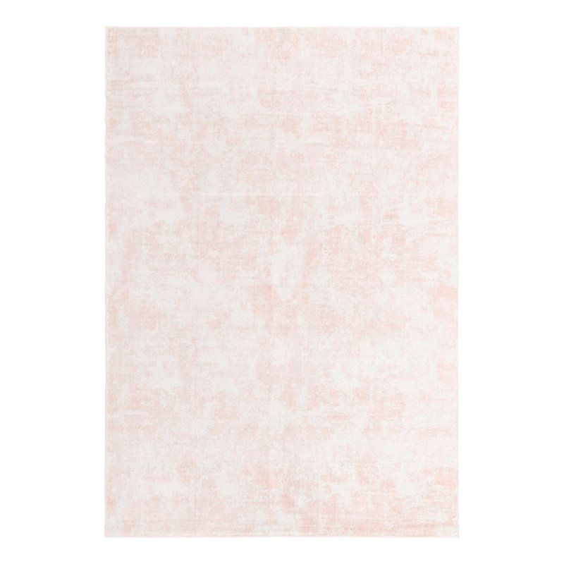 Tapis rose clair / blanc Juliette, Rectangle 10 pi x 14 pi 1 po