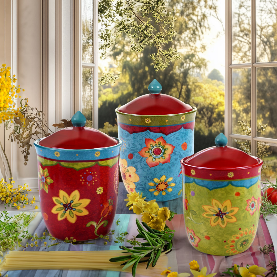 Tunisian Sunset 3 Piece Canister Set Certified International