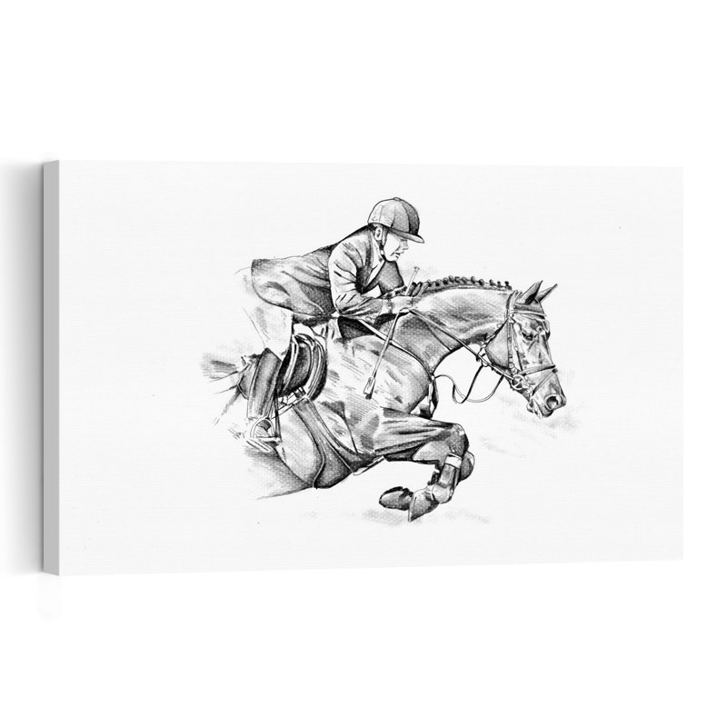 «Dynamic Horse Jump», reproduction d'art murale cheval contemporain, H 16 po x l 24 po