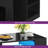 LED High-Gloss Finish Coffee Table With 2 Drawers Open Shelves Storage-812811798