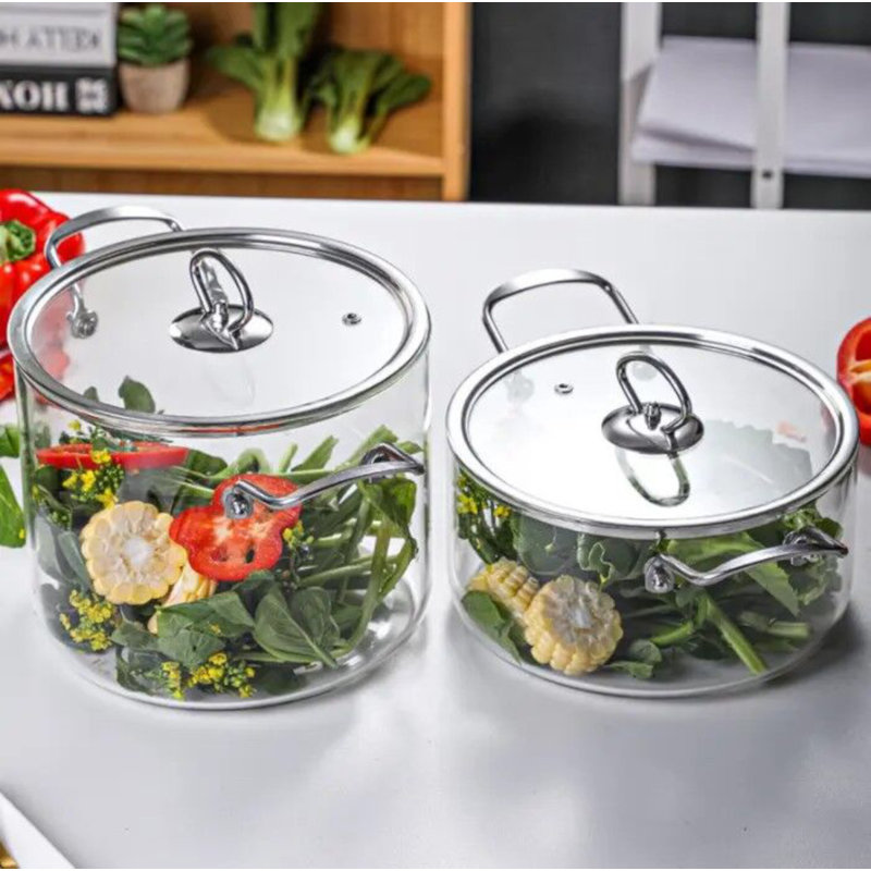 STP-Goods Clear Tempered Glass Soup Pot, 2.7 quarts