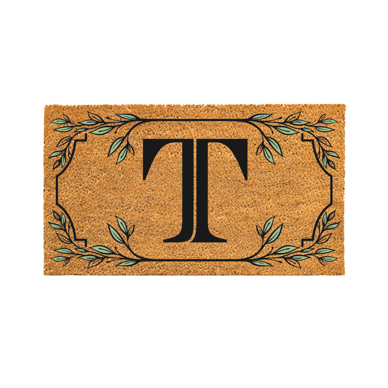 Monogram Coir Mat, Letter "T"