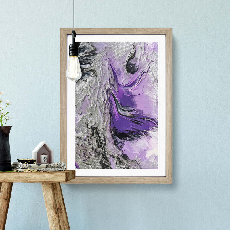 For an Angel in Abstract - Picture Frame Graphic Art Print, 87cm H x 62cm W x 2cm D, Oak Framed