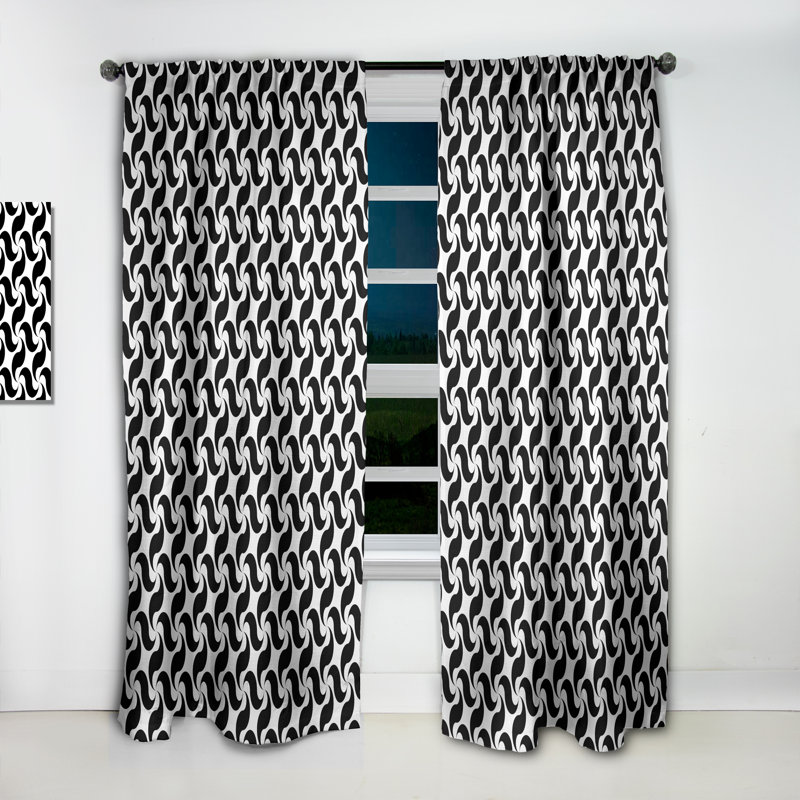 Panneau de rideau simple occultant monochrome Mid-Century, L 52 po x L 95 po