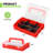 3-In-1 Clear Red Plastic Grid Storage Box Set With 3X9 Adjustable Grids – Tool, Craft, Jewellery Organizer