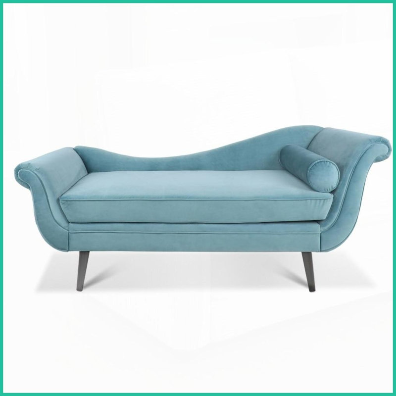 Chaise longue de style traîneau classique avec accoudoirs à volutes - l 68 po pour le salon et la chambre à coucher