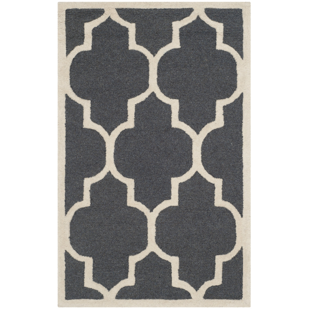 Rotteck Geometric Wool Hand Woven Area Rug