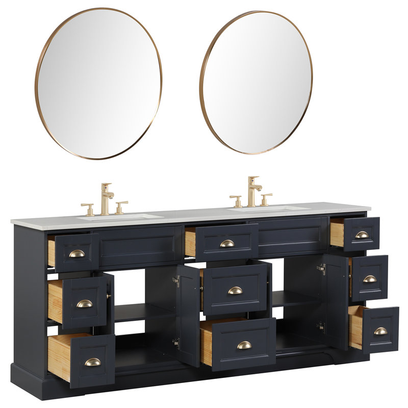 Ensemble de meuble-lavabo simple 24 po Alberthe, Gris anthracite, Nickel brossé