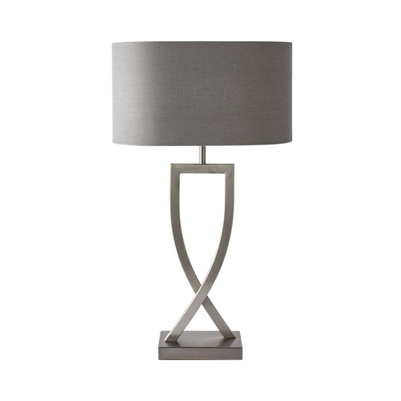 Metal Table Lamp, Grey, Grey