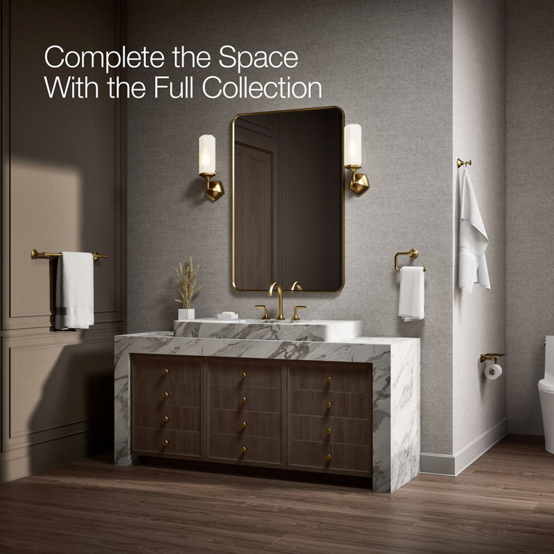 Occasion Toilet Paper Holder With Tray, Gold