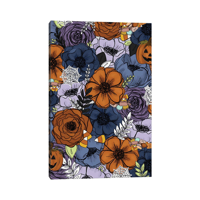 Spooky Sketched Florals by Katie Bryant - Wrapped Canvas Gallery-Wrapped Canvas Giclée, 66.04 cm H x 45.72 cm W x 1.91 cm D