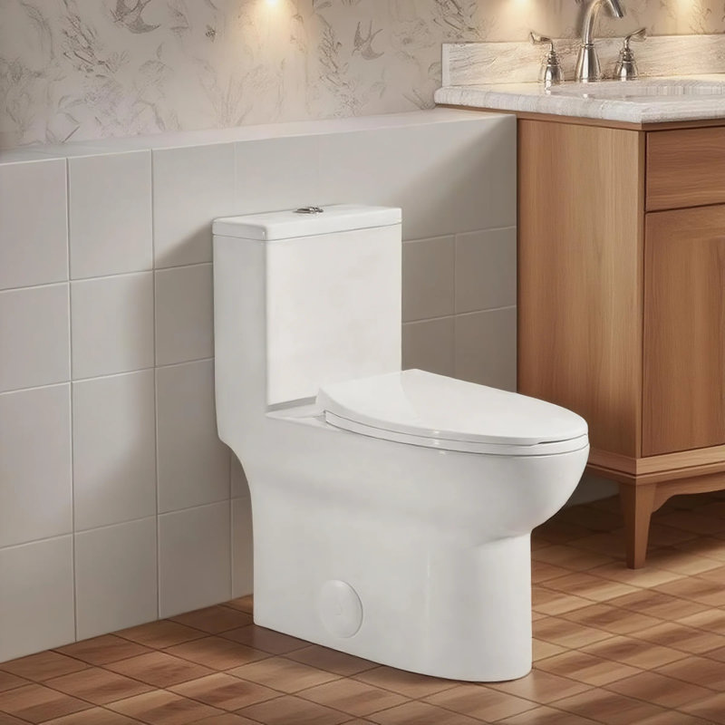 Toilette allongée une pièce à chasse double 1,1 / 1,6 GPF avec siège confortable de 16,5 po de hauteur ((siège à fermeture en douceur inclus))