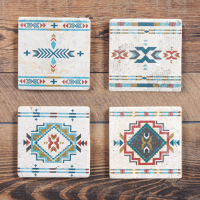 Sous-verres 4 pièces Spirit Valley Aztec Print Southwestern