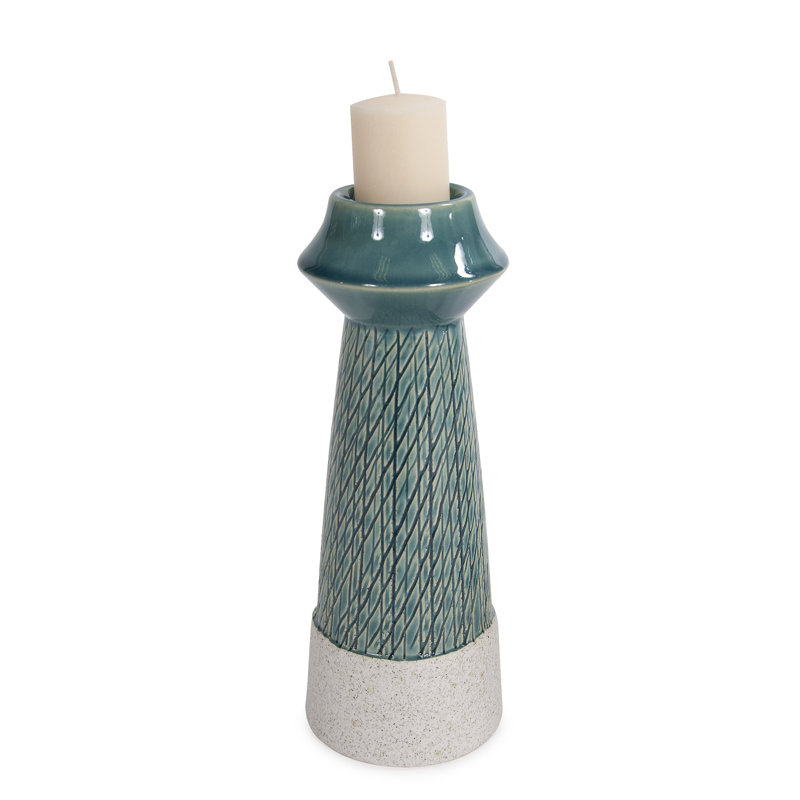 Bougeoir de table en porcelaine, H 9,5 po x l 3,5 po x P 3,5 po