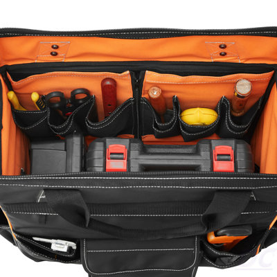 Rolling Tool Bag 25 Pockets Heavy Duty Roller Tool Bag Telescoping Handle