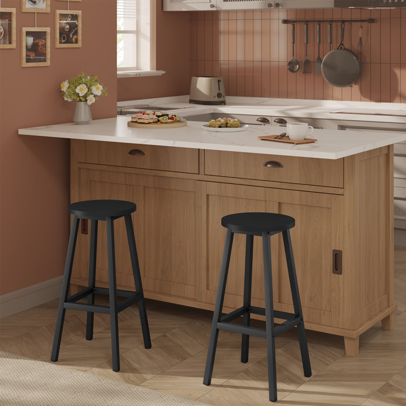 Talio Counter Stool with Metal Frame, Black