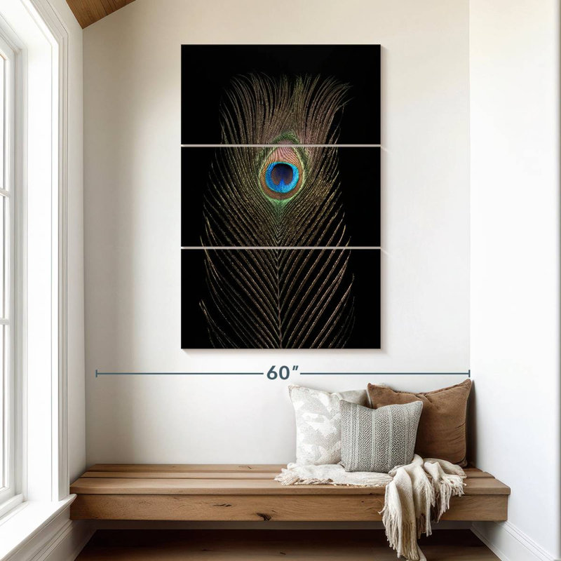 Brampt Posh Peacock Feather, 50" H x 32" W