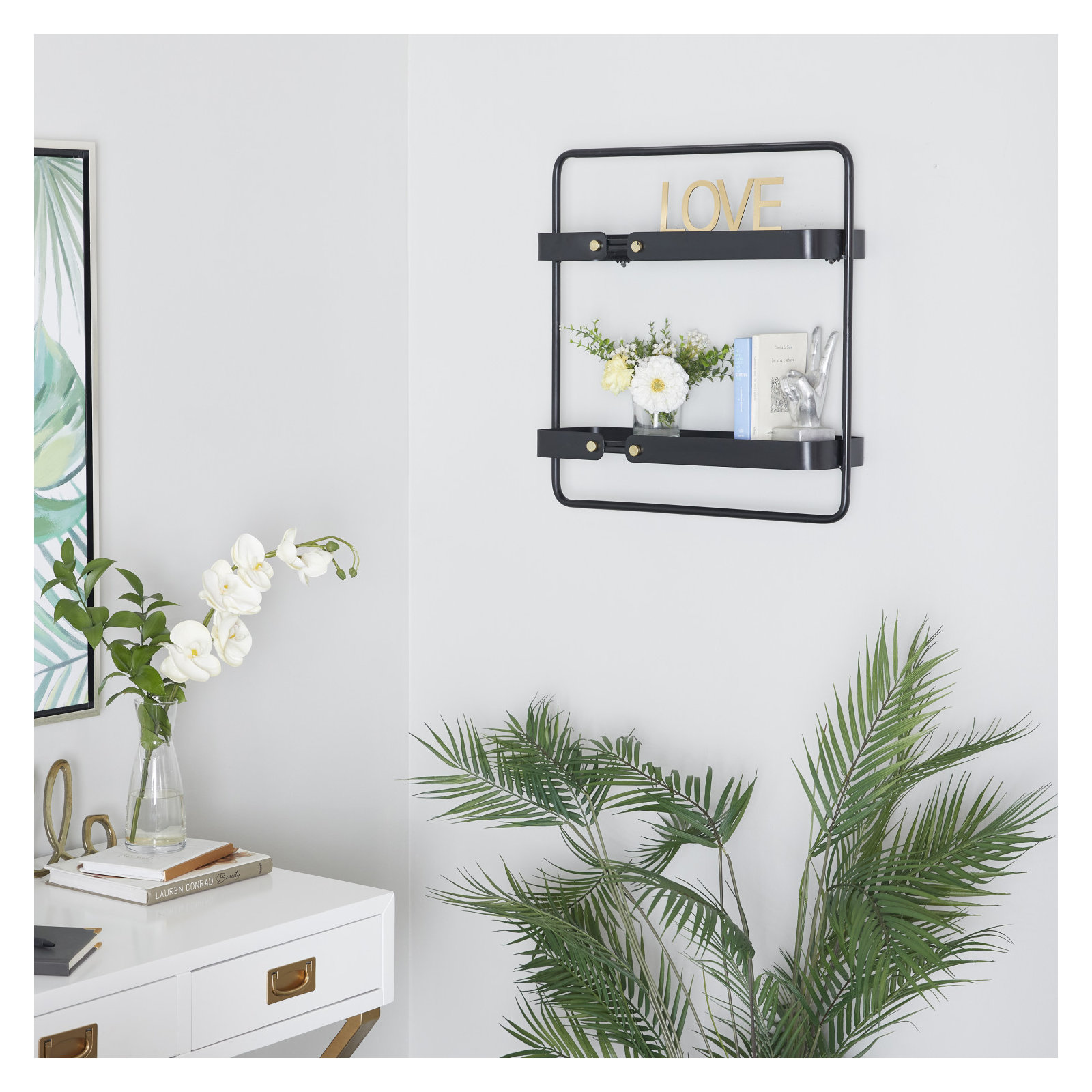 Gibbs Metal Tiered Shelf, 21.20" H x 20.45" W x 6.6" D