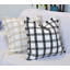 Ensemble de 2 housses de coussin en coton tissé à carreaux avec franges-106208497-106927794