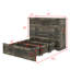 Armoire lit escamotable double, lit plateforme escamotable mural avec station de charge et 1 grand tiroir de rangement, cadre pliable multifonctionnel, peut être plié, pour appartement, chambre à coucher-118020161
