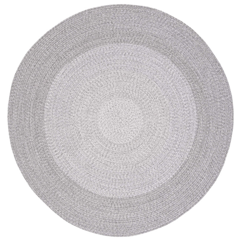 Trogdon Handmade Handwoven Area Rug in Dark Gray/Light Gray, Round 3'