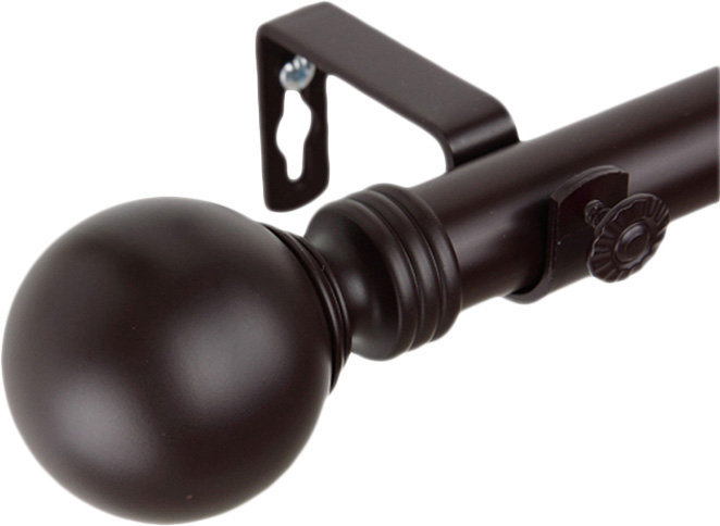 Orpha Single Curtain Rod, 48" - 84", Mahogany