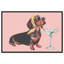 "Martini Doxie", reproduction d'art acrylique encadrée par Art Remedy, cadre blanc, 54 x 36-1770670451-1770670455