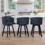 Swivel Counter Stool With Upholstered Seat And Metal Frame  Set Of 3-114649057