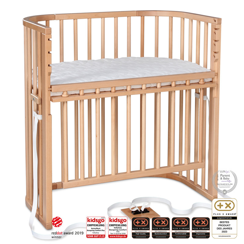 babybay Boxspring Comfort Plus co-sleeper, Natural Varnish