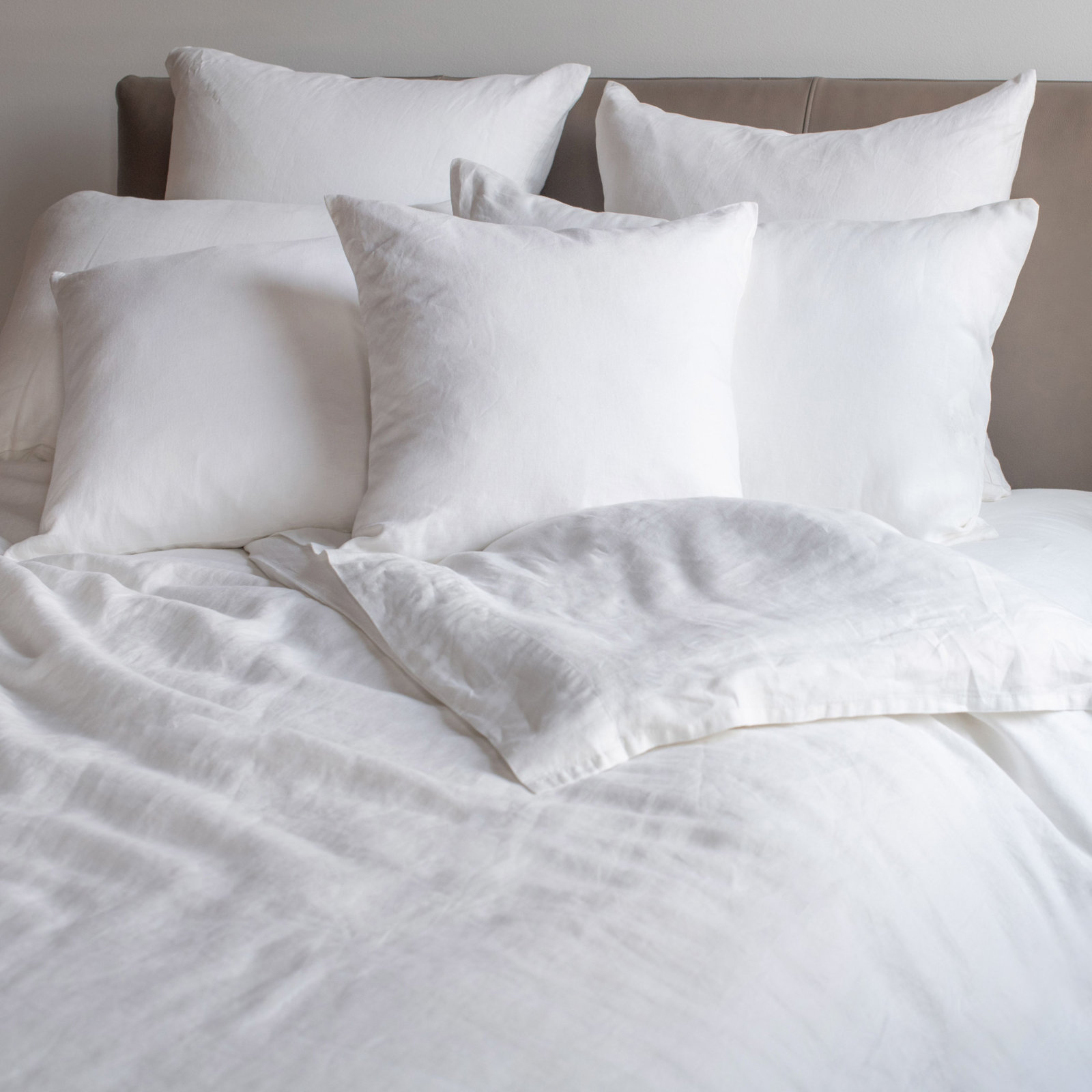 20" x 20" Linen Throw Pillow, Cream