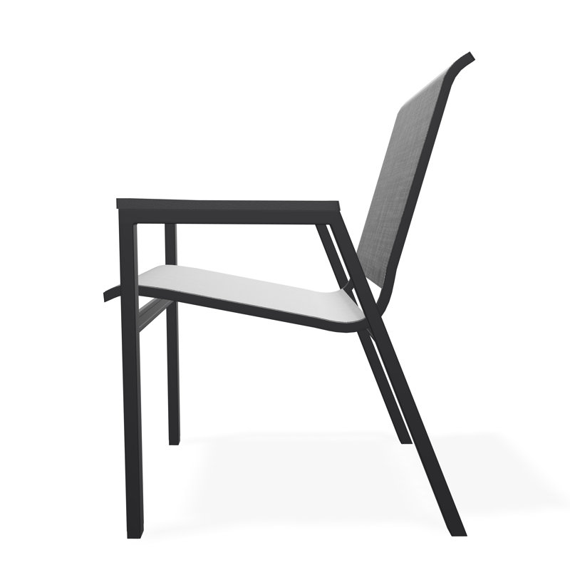 Bazza Outdoor Dining Chair, Augustine Shadow, Black