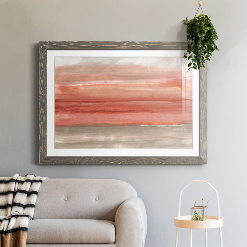 Ciel Oasis - peinture encadrée, Encadré gris, H 37,5 po x l 27,5 po x P 1,5 po