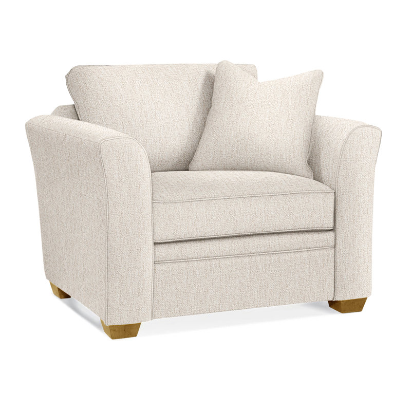 Bridgeport Upholstered Armchair, Snow Crypton Performance; 0884-91, Honey Finish