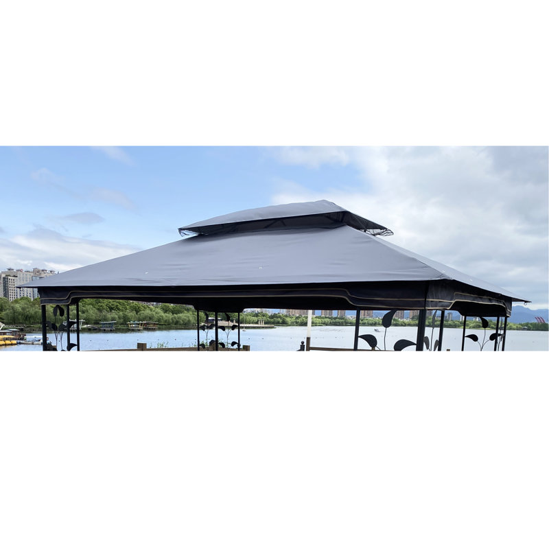 Matériau de remplacement pour pavillon de jardin 13 x 10 pi - Gris, résistant au soleil et facile à assembler