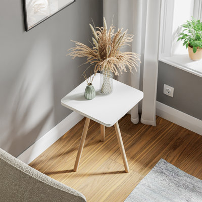 InterGo Modern Nesting Square End Table - Stylish Wooden Living Room Furniture, Minimalist Side Table, Lyell Small Coffee Table