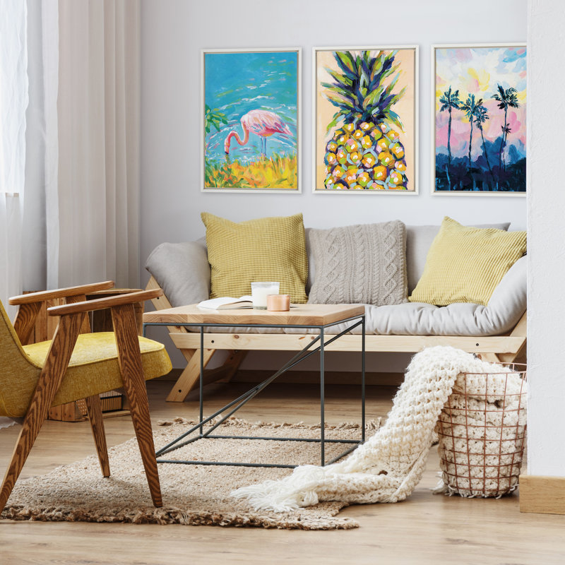 «Pineapple Study No 2» par Rachel Christopoulos, reproduction d'art sur toile encadrée, H 24 po x l 18 po, Blanc