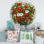 Bouquet de fleurs sauvages rouges et blanches - Cercle traditionnel en métal, art mural-59006465