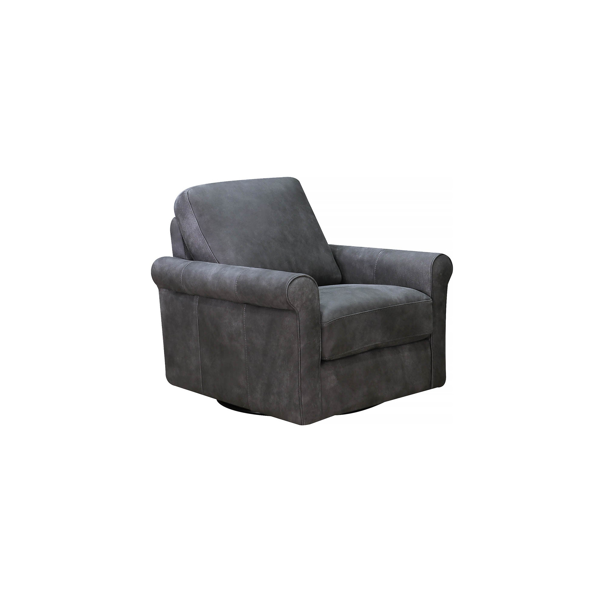 Mayoworth Top Grain Leather Swivel Chair, Brookfield Gray Genuine Leather