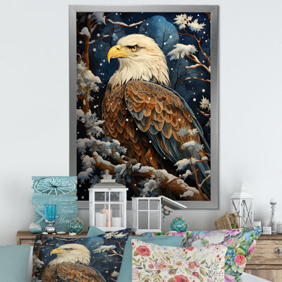 Scène d'aigle enneigé - aigle, art mural